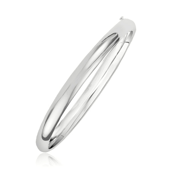 Classic Bangle in 14k White Gold (5.0mm) - Premium Bangles - Just $854.99! Shop now at Pulse Designer Fashion