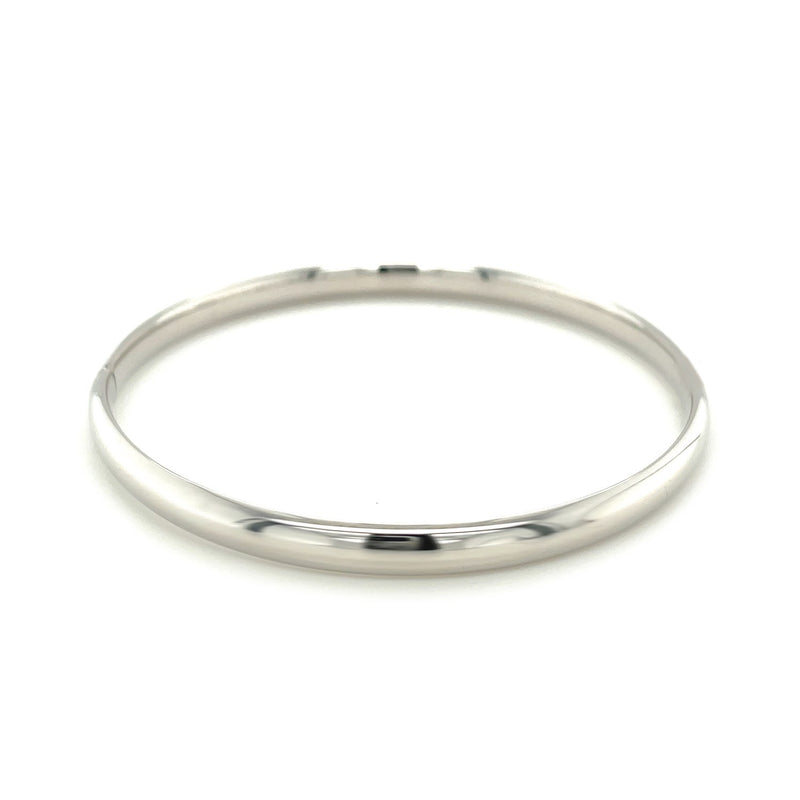 Classic Bangle in 14k White Gold (5.0mm) - Premium Bangles - Just $854.99! Shop now at Pulse Designer Fashion