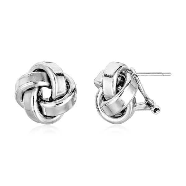 Large Sterling Silver Polished Love Knot Earrings - Premium Earrings - Just $143.99! Shop now at Pulse Designer Fashion