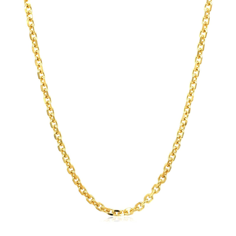 2.6mm 14k Yellow Gold Diamond Cut Cable Link Chain - Premium Chains - Just $1282.99! Shop now at Pulse Designer Fashion