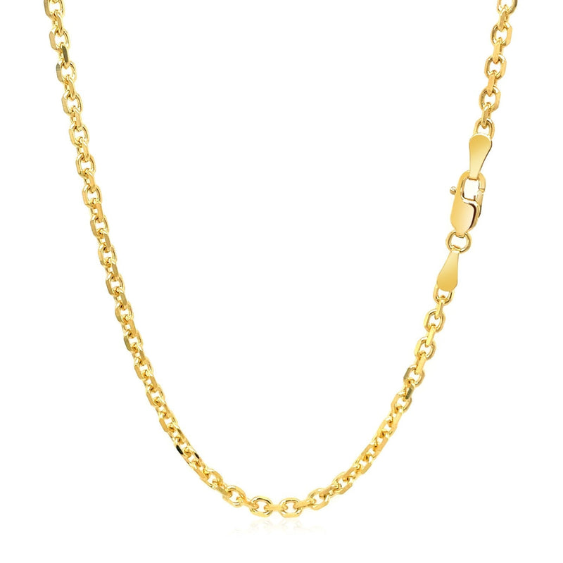 2.6mm 14k Yellow Gold Diamond Cut Cable Link Chain - Premium Chains - Just $1282.99! Shop now at Pulse Designer Fashion