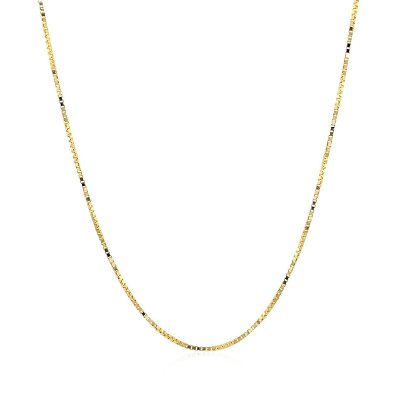 14k Yellow Gold Classic Box Chain 0.7mm - Premium Chains - Just $258.99! Shop now at Pulse Designer Fashion