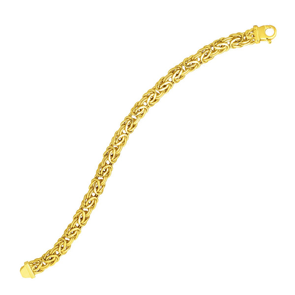 14k Yellow Gold Byzantine Link Stylish Bracelet - Premium Bracelets - Just $1892.99! Shop now at Pulse Designer Fashion