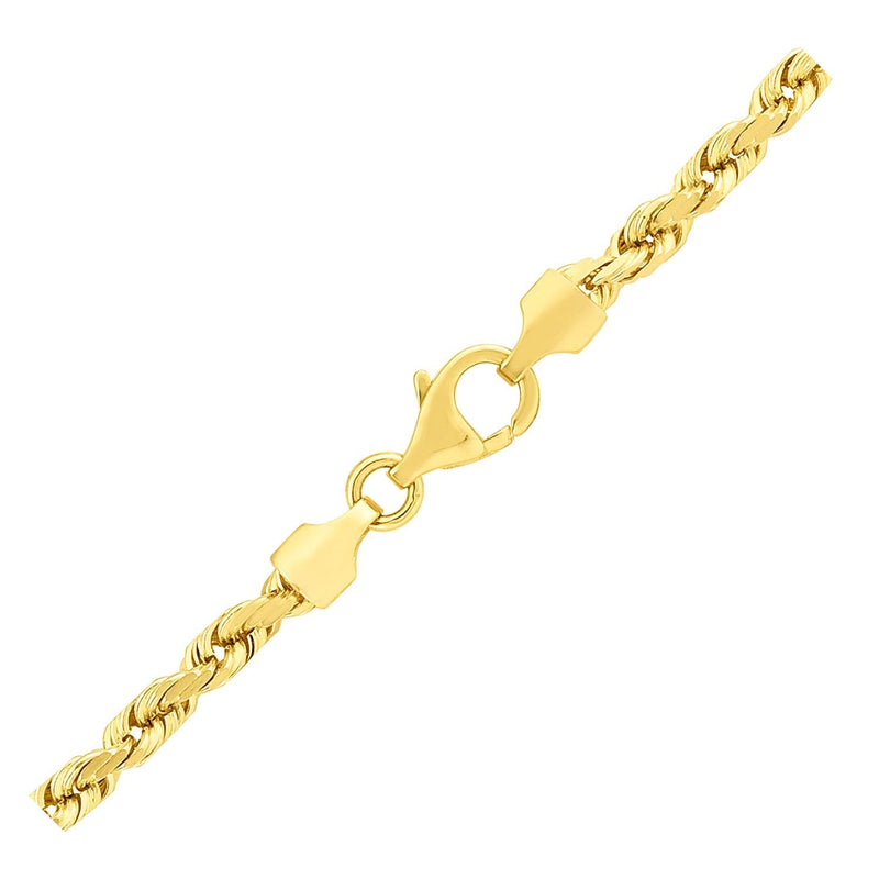 3.5mm 14k Yellow Gold Solid Diamond Cut Rope Chain - Premium Chains - Just $2208.99! Shop now at Pulse Designer Fashion