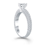 14k White Gold Diamond Micropave Milgrain Engagement Ring - Premium Rings - Just $4838.99! Shop now at Pulse Designer Fashion