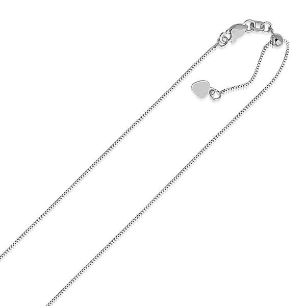 14k White Gold Adjustable Box Chain 0.7mm - Premium Chains - Just $356.99! Shop now at Pulse Designer Fashion