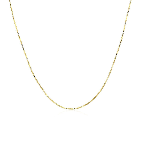 18k Yellow Gold Box Chain 0.6mm - Premium Chains - Just $269.99! Shop now at Pulse Designer Fashion