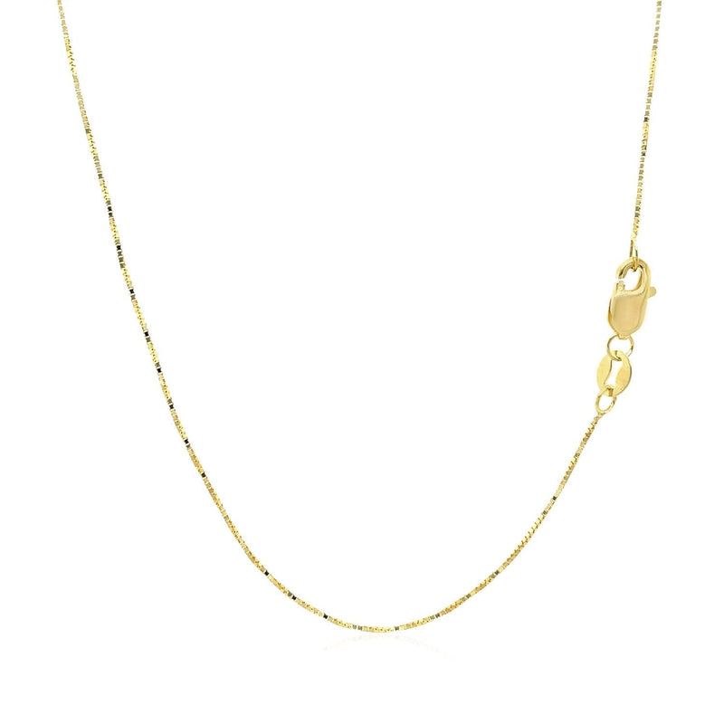 18k Yellow Gold Box Chain 0.6mm - Premium Chains - Just $269.99! Shop now at Pulse Designer Fashion