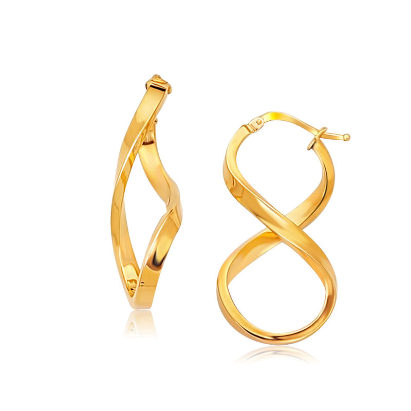 14k Yellow Gold Polished Infinity Shape Drop Earrings - Premium Earrings - Just $420.99! Shop now at Pulse Designer Fashion