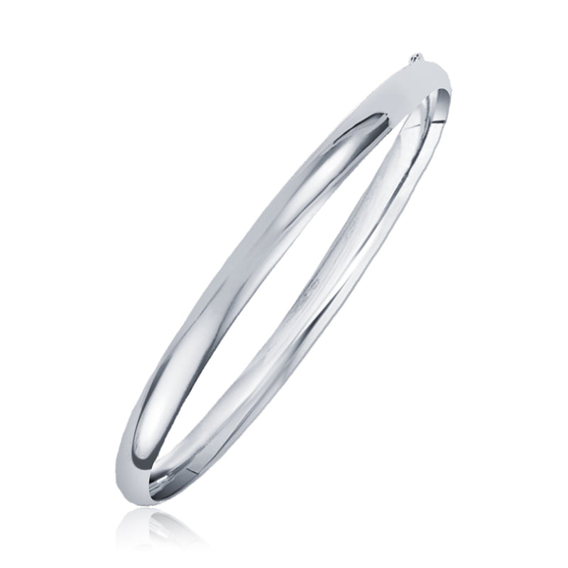 Classic Bangle in 14k White Gold (6.0mm) - Premium Bangles - Just $1283.99! Shop now at Pulse Designer Fashion