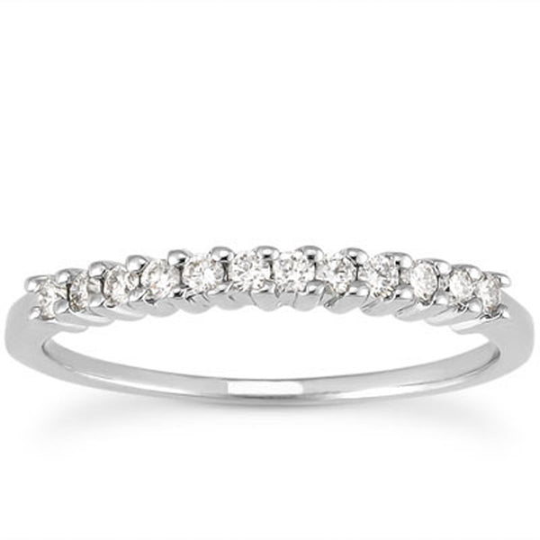 14k White Gold Raised Shared Prong Diamond Wedding Ring Band - Premium Rings - Just $1054.99! Shop now at Pulse Designer Fashion