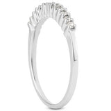 14k White Gold Raised Shared Prong Diamond Wedding Ring Band - Premium Rings - Just $1054.99! Shop now at Pulse Designer Fashion