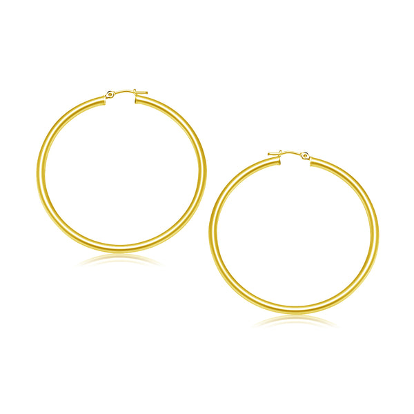 14k Yellow Gold Polished Hoop Earrings (30 mm) - Premium Earrings - Just $421.99! Shop now at Pulse Designer Fashion