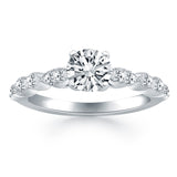 14k White Gold Fancy Shaped Diamond Engagement Ring - Premium Rings - Just $3712.99! Shop now at Pulse Designer Fashion