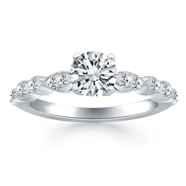 14k White Gold Fancy Shaped Diamond Engagement Ring - Premium Rings - Just $3712.99! Shop now at Pulse Designer Fashion