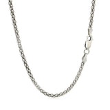 Rhodium Plated 2.5mm Sterling Silver Popcorn Style Chain - Premium Chains - Just $56.99! Shop now at Pulse Designer Fashion