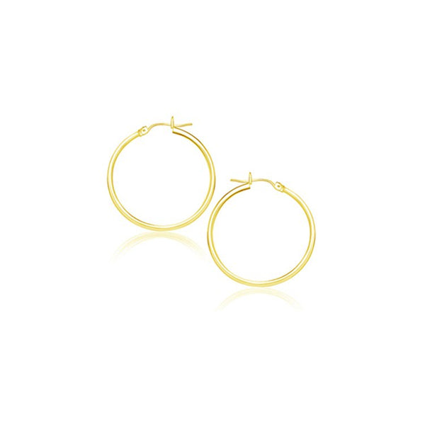 14k Yellow Gold Polished Hoop Earrings (20 mm) - Premium Earrings - Just $205.99! Shop now at Pulse Designer Fashion