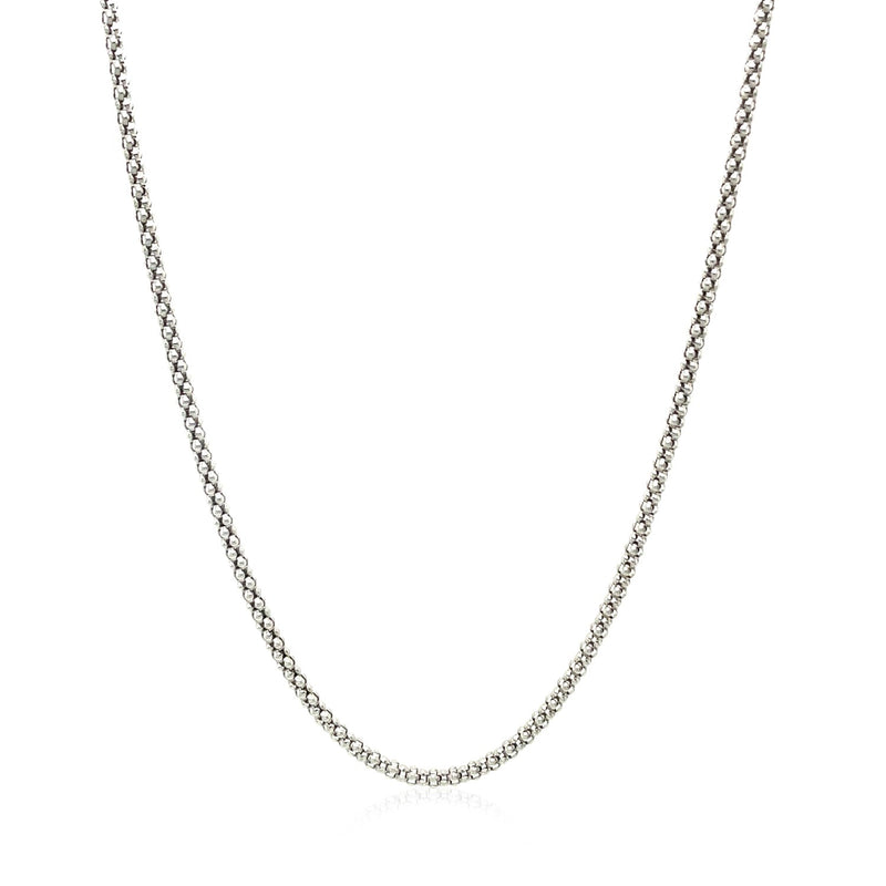 Rhodium Plated 1.8mm Sterling Silver Popcorn Style Chain - Premium Chains - Just $27.99! Shop now at Pulse Designer Fashion