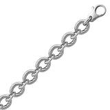 Sterling Silver Diamond Cut Chain Style  Rhodium Plated Bracelet - Premium Bracelets - Just $219.99! Shop now at Pulse Designer Fashion