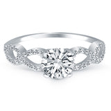 14k White Gold Double Infinity Diamond Engagement Ring - Premium Rings - Just $3881.99! Shop now at Pulse Designer Fashion