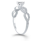 14k White Gold Double Infinity Diamond Engagement Ring - Premium Rings - Just $3881.99! Shop now at Pulse Designer Fashion