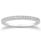 14k White Gold Diamond Micro Pave Diamond Milgrain Wedding Ring Band - Premium Rings - Just $935.99! Shop now at Pulse Designer Fashion