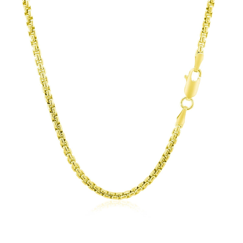 2.4mm 14k Yellow Gold Round Box Chain - Premium Chains - Just $938.99! Shop now at Pulse Designer Fashion