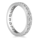 14k White Gold Eternity Ring with Channel Set Princess Cut Diamonds - Premium Rings - Just $10915.99! Shop now at Pulse Designer Fashion