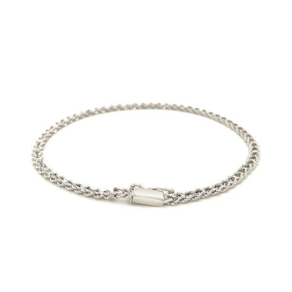 3.0 mm 14k White Gold Two Row Rope Bracelet - Premium Bracelets - Just $678.99! Shop now at Pulse Designer Fashion