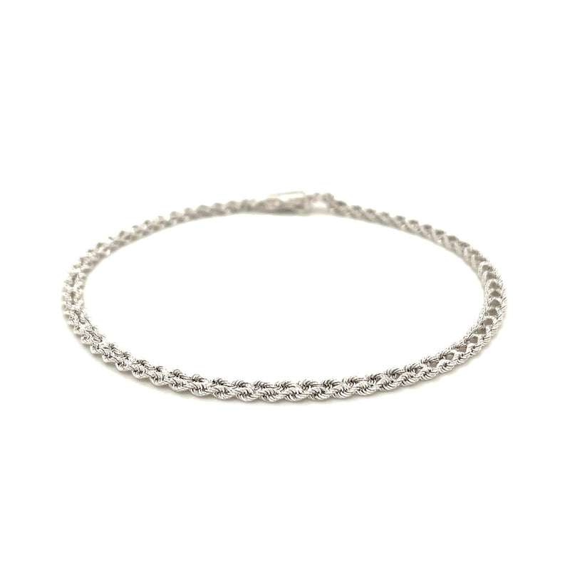 3.0 mm 14k White Gold Two Row Rope Bracelet - Premium Bracelets - Just $678.99! Shop now at Pulse Designer Fashion