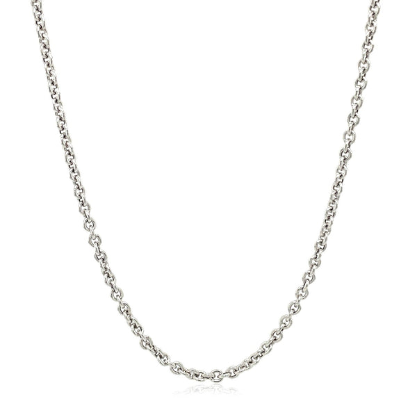 2.2mm 14k White Gold Forsantina Lite Cable Link Chain - Premium Chains - Just $528.99! Shop now at Pulse Designer Fashion