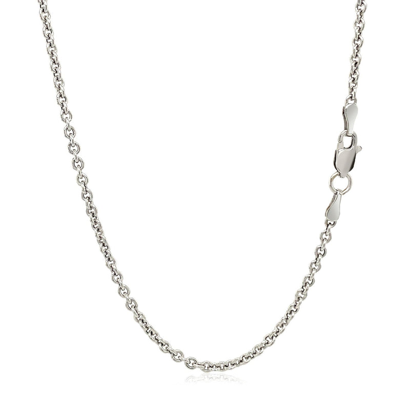 2.2mm 14k White Gold Forsantina Lite Cable Link Chain - Premium Chains - Just $528.99! Shop now at Pulse Designer Fashion