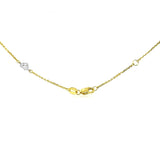 14k Two Tone Gold Anklet with Diamond Cut Heart Style Stations - Premium Anklets - Just $327.99! Shop now at Pulse Designer Fashion