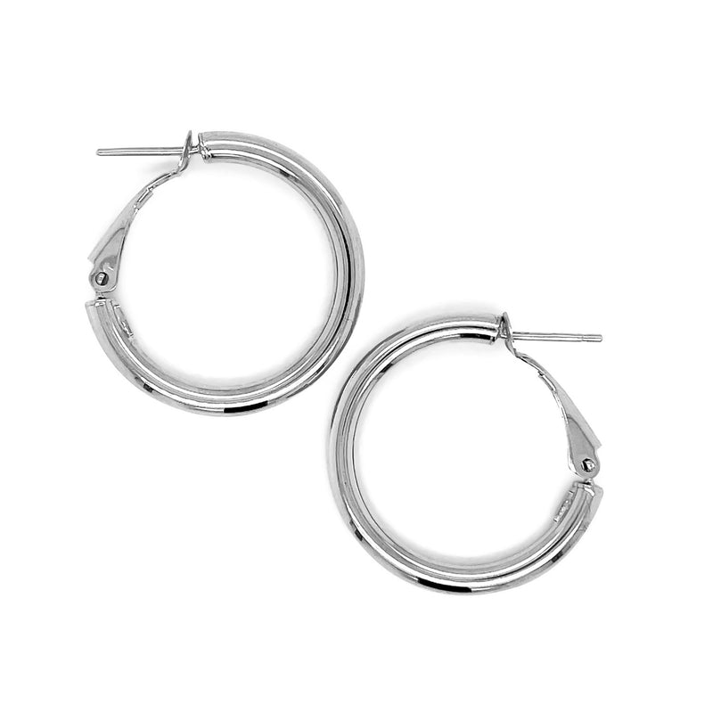 14k White Gold High Polish  Hoop Earrings (0.78 inch Diameter) - Premium Earrings - Just $511.99! Shop now at Pulse Designer Fashion