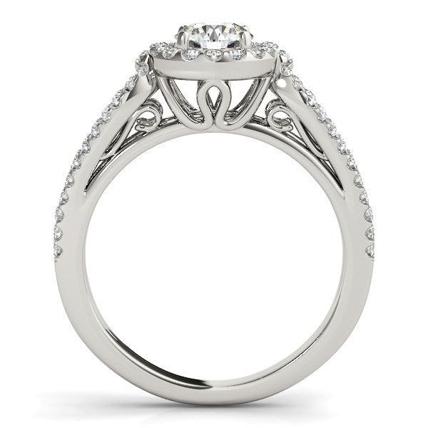 14k White Gold Diamond Engagement Ring with Teardrop Split Shank (7/8 cttw) - Premium Rings - Just $4163.99! Shop now at Pulse Designer Fashion