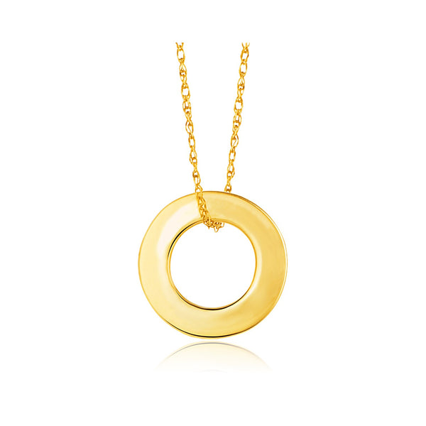 14k Yellow Gold Circle Pendant - Premium Pendants - Just $239.99! Shop now at Pulse Designer Fashion