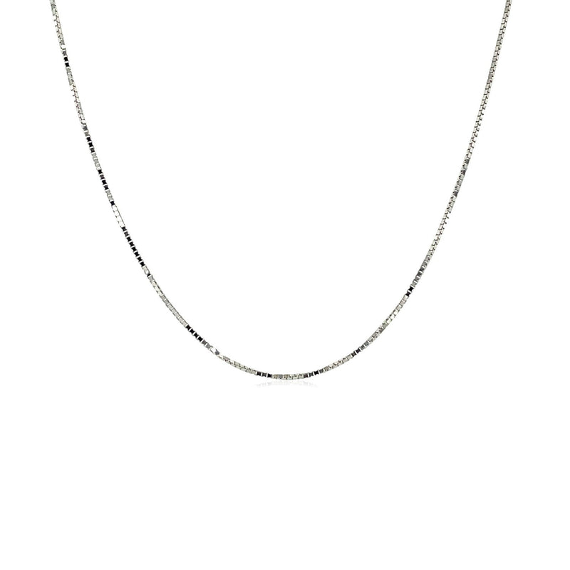 18k White Gold Box Chain 0.6mm - Premium Chains - Just $273.99! Shop now at Pulse Designer Fashion