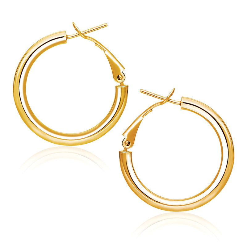 14k Yellow Gold High Polish  Hoop Earrings (0.78 inch Diameter) - Premium Earrings - Just $504.99! Shop now at Pulse Designer Fashion