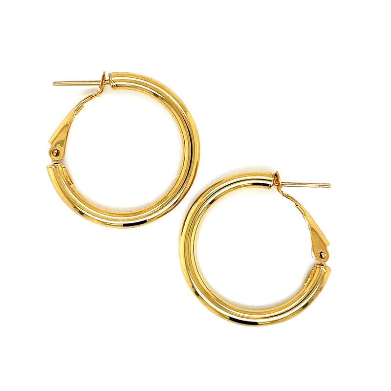 14k Yellow Gold High Polish  Hoop Earrings (0.78 inch Diameter) - Premium Earrings - Just $504.99! Shop now at Pulse Designer Fashion