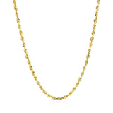 2.5mm 14k Yellow Gold Solid Diamond Cut Rope Chain - Premium Chains - Just $933.99! Shop now at Pulse Designer Fashion