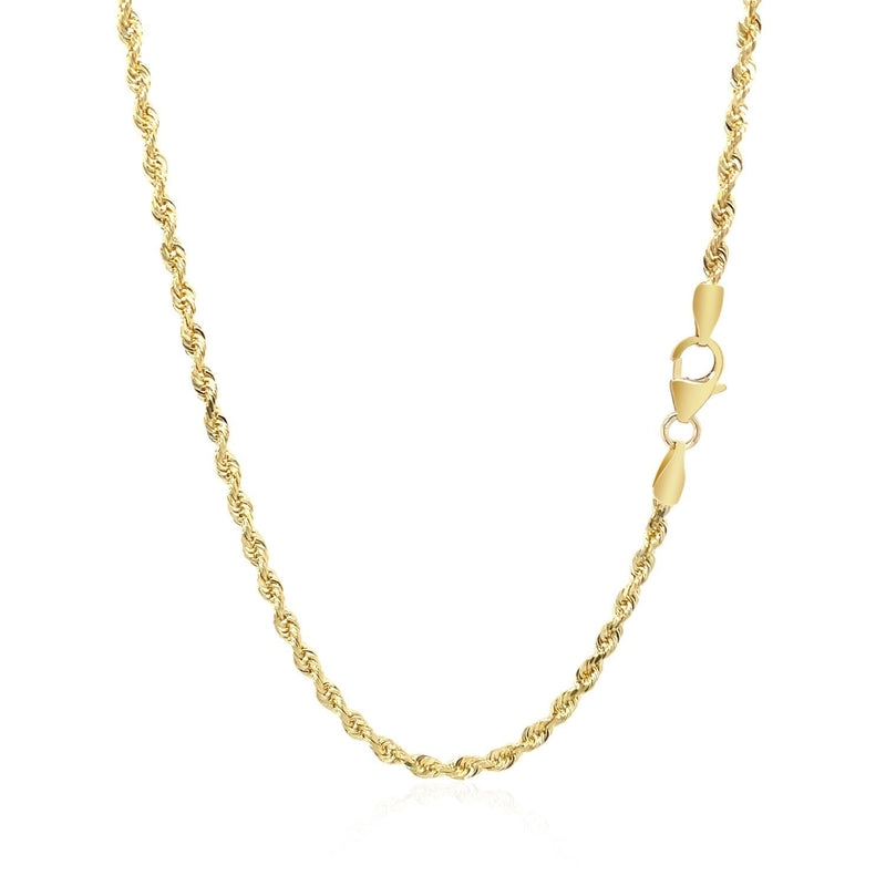 2.5mm 14k Yellow Gold Solid Diamond Cut Rope Chain - Premium Chains - Just $933.99! Shop now at Pulse Designer Fashion