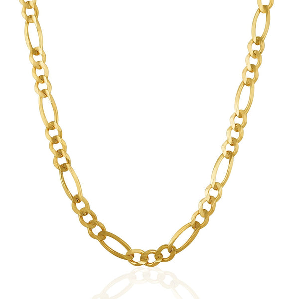 6.0mm 14k Yellow Gold Solid Figaro Chain - Premium Chains - Just $3029.99! Shop now at Pulse Designer Fashion