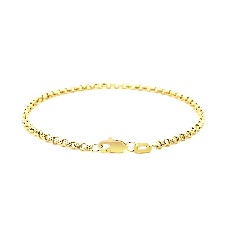 2.3mm 14k Yellow Gold Rolo Bracelet - Premium Bracelets - Just $257.99! Shop now at Pulse Designer Fashion