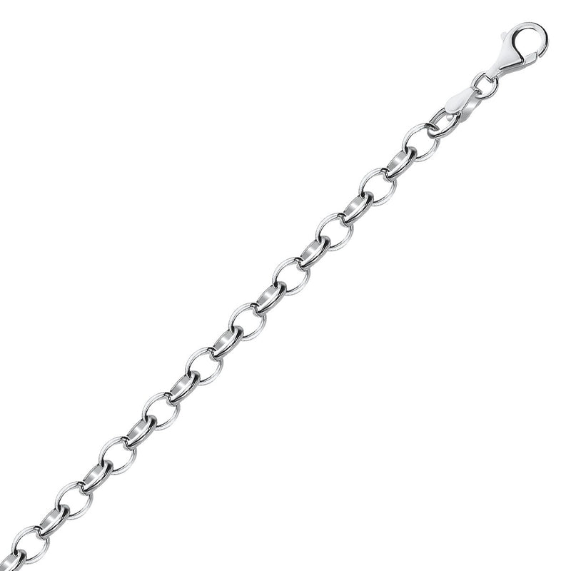 Sterling Silver Polished Charm Bracelet with Rhodium Plating - Premium Bracelets - Just $44.99! Shop now at Pulse Designer Fashion