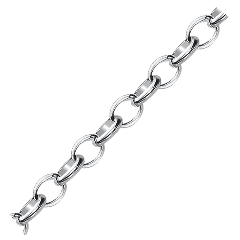 Sterling Silver Polished Charm Bracelet with Rhodium Plating - Premium Bracelets - Just $44.99! Shop now at Pulse Designer Fashion