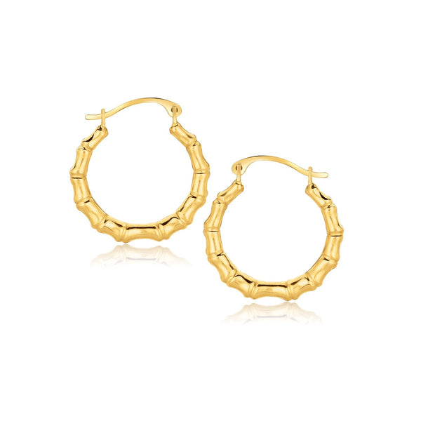 10k Yellow Gold Branch Motif Hoop Earrings - Premium Earrings - Just $104.99! Shop now at Pulse Designer Fashion