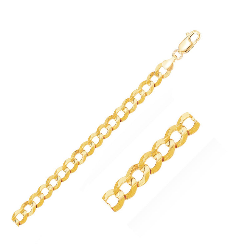 8.2mm 14k Yellow Gold Solid Curb Bracelet - Premium Bracelets - Just $2061.99! Shop now at Pulse Designer Fashion