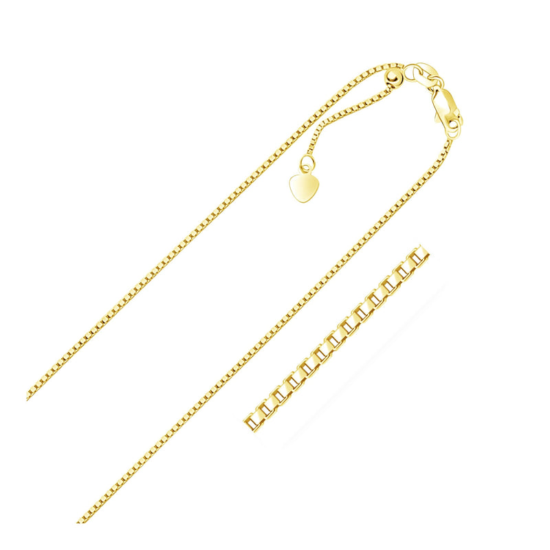 14k Yellow Gold Adjustable Box Chain 1.1mm - Premium Chains - Just $613.99! Shop now at Pulse Designer Fashion