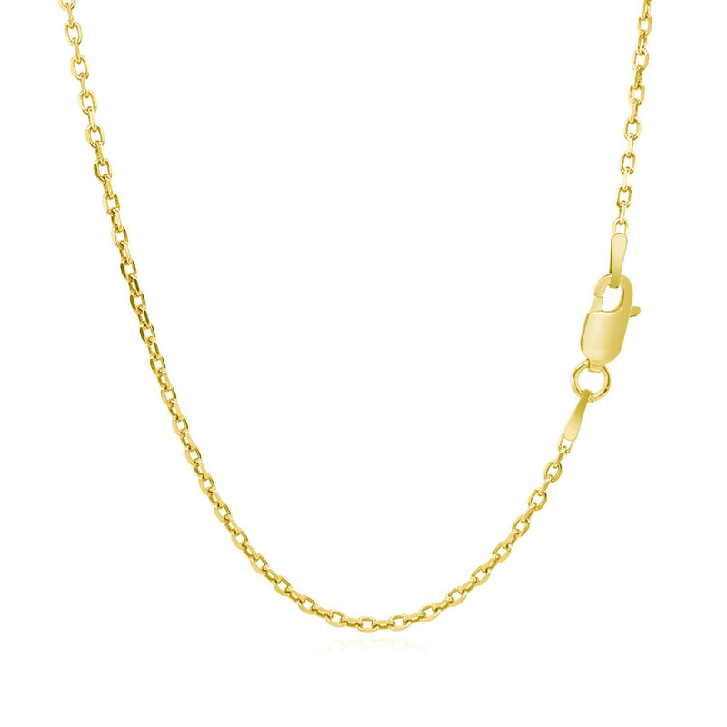 14k Yellow Gold Diamond Cut Cable Link Chain 1.5mm - Premium Chains - Just $375.99! Shop now at Pulse Designer Fashion