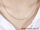 14k Yellow Gold Diamond Cut Cable Link Chain 1.5mm - Premium Chains - Just $375.99! Shop now at Pulse Designer Fashion